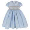 Picture of Miss P Smocked Carousel Bodice Gingham Dress & Hairclip Set - Blue