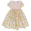 Picture of Miss P Smocked Bodice Lemons Dress & Hairclip Set - Lemon Green