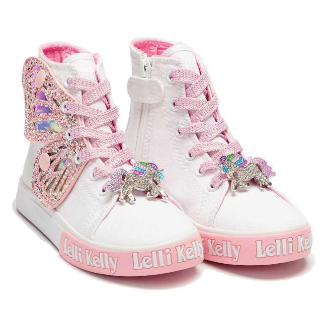 Picture of Lelli Kelly Unicorn Glitter Fairy Wings Canvas Boot - White Pink