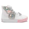Picture of Lelli Kelly Unicorn Glitter Fairy Wings Canvas Boot - White Silver