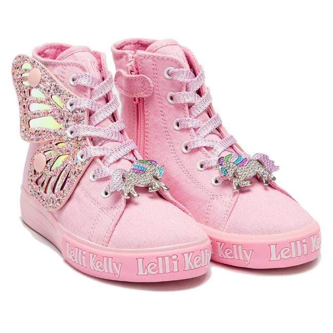 Picture of Lelli Kelly Unicorn Glitter Fairy Wings Canvas Boot - Pink Pink