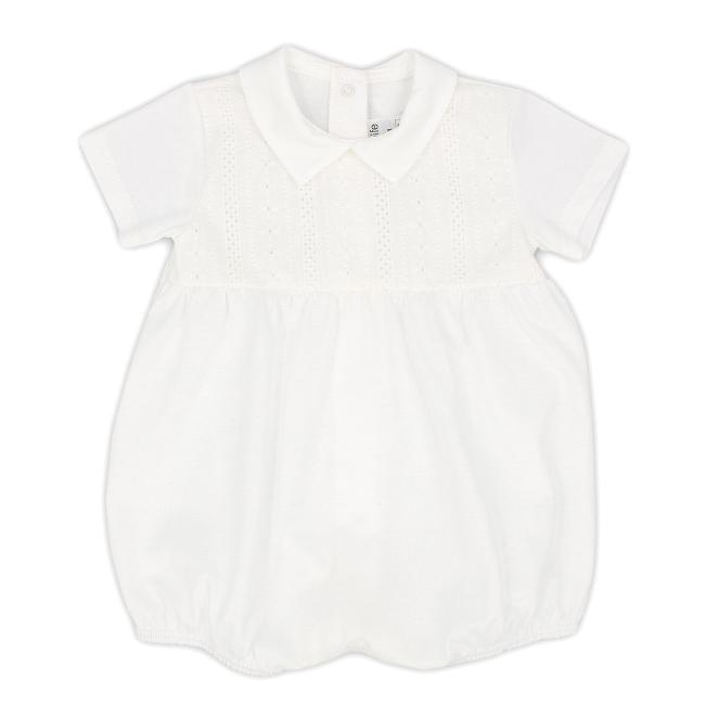 Picture of Rapife Baby Pointed Collar Short Sleeve Romper - Ivory