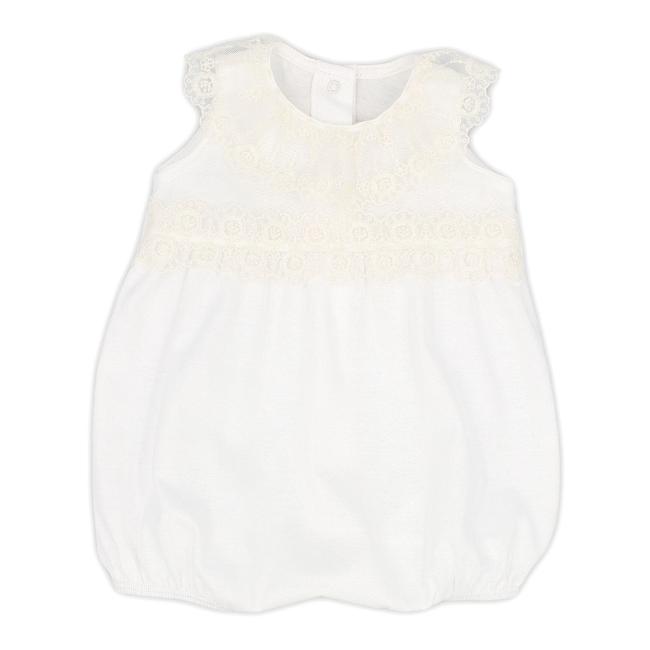 Picture of Rapife Baby Girls Lace Ruffle Collar Romper - Ivory