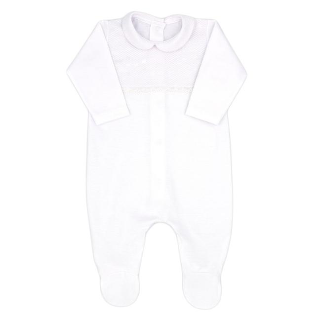 Picture of Rapife Baby Pique Bodice Babygrow - White