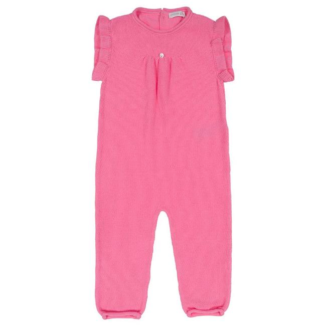 Picture of Wedoble Knitted Ruffle Sleeve Playsuit - Fuschia Pink