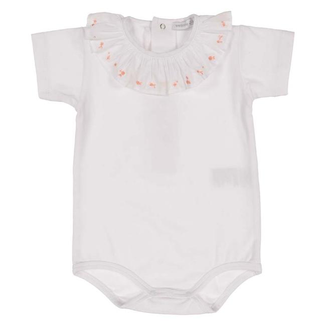 Picture of Wedoble Embroidered Ruffle Bodysuit - White Coral