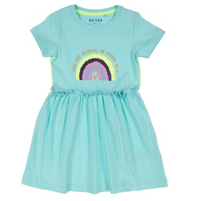 Picture of Blue Seven Girls Sequin Rainbow Dress - Aqua