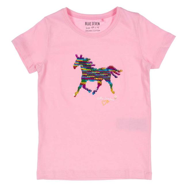 Picture of Blue Seven Girls Sequin Horse Top - Pink