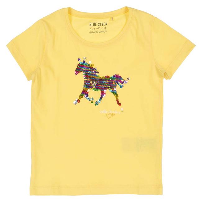 Picture of Blue Seven Girls Sequin Horse Top - Yellow