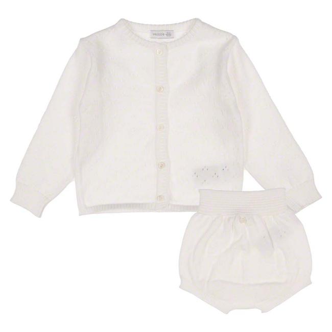 Picture of Wedoble Baby Girls Fine Knit Cardigan & Panties Set - White