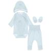 Picture of Sofija Baby Oskar 4 piece Body Bottoms Mittens Hat Set - Blue