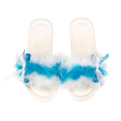 Picture of Meriche Alta Costura Dream Beatrice Vintage Style Slippers - White Blue