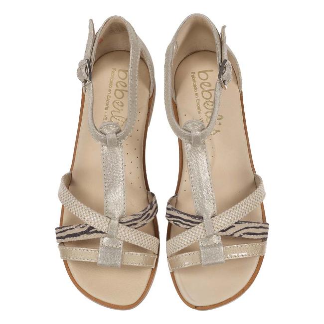 Picture of Beberlis Girls Strappy Print Sandal - Nude