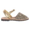 Picture of Calzados Cienta Peep Toe Glitter Leather Sandal - Gold