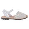Picture of Calzados Cienta Peep Toe Glitter Leather Sandal - White
