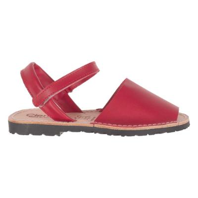Picture of Calzados Cienta Peep Toe Napa Leather Sandal - Red