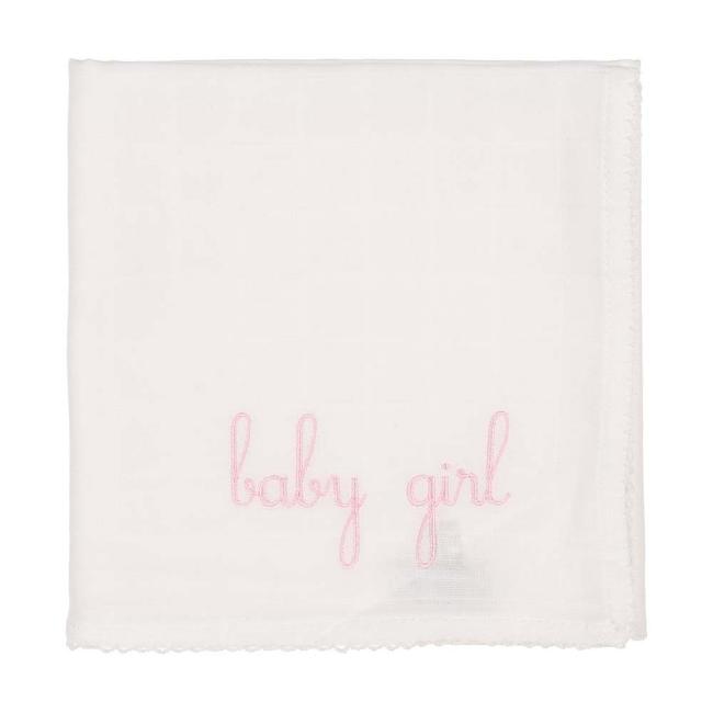Picture of Wedoble Baby Girl Cotton Muslin Swaddle - White Pink