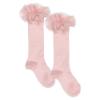 Picture of Meia Pata Occasion Knee Sock Pleated Tulle Ruffle - Baby Pink