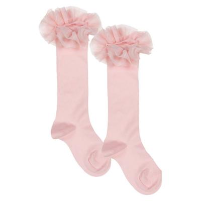 Picture of Meia Pata Occasion Knee Sock Pleated Tulle Ruffle - Baby Pink