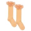 Picture of Meia Pata Occasion Knee Sock Pleated Tulle Ruffle - Peach
