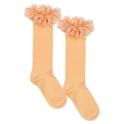 Picture of Meia Pata Occasion Knee Sock Pleated Tulle Ruffle - Peach
