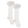 Picture of Meia Pata Occasion Knee Sock Pleated Tulle Ruffle - White