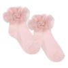Picture of Meia Pata Occasion Ankle Sock Pleated Tulle Ruffle - Baby Pink