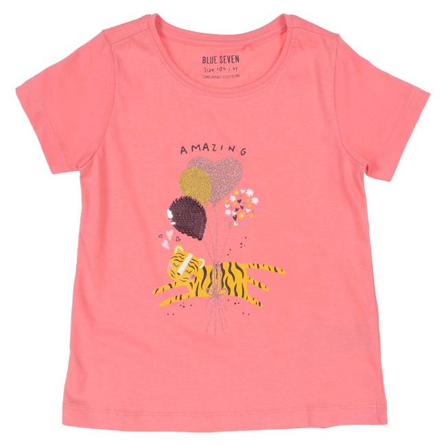 Picture of Blue Seven Girls Amazing Tiger Top - Coral