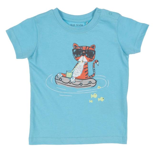 Picture of Blue Seven Mini Boys Tiger Top - Turquoise