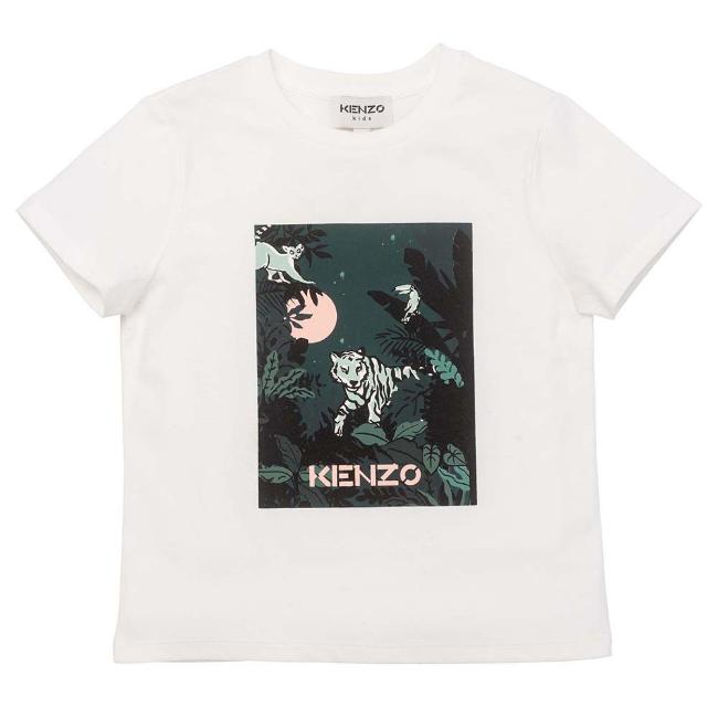 Picture of Kenzo Kids Girls Jungle T-shirt - Off White 