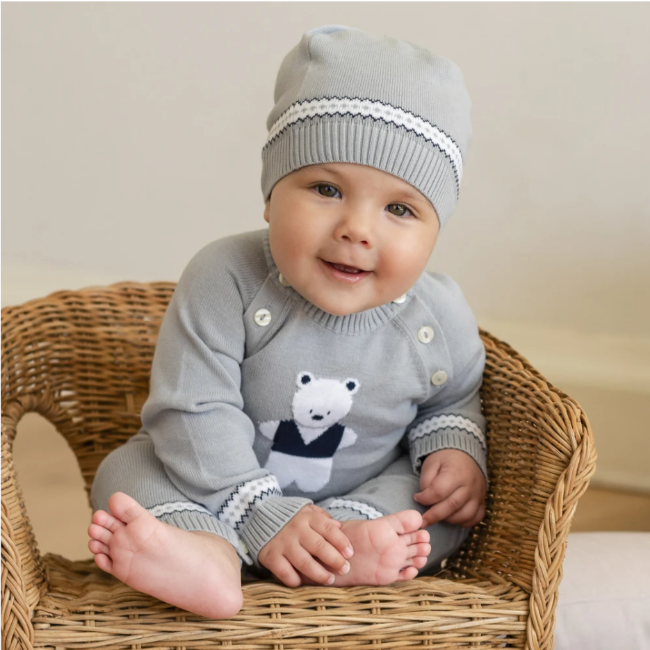 Picture of Emile Et Rose Boys Atlas Knitted All In One - Grey