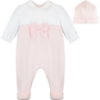 Picture of Emile Et Rose Girls Anna Bow Babygrow & Hat Set - Pink