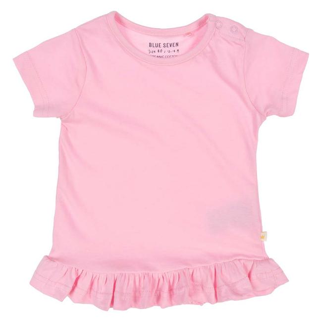 Picture of Blue Seven Mini Girls Short Sleeve Ruffle Top - Azalea Pink