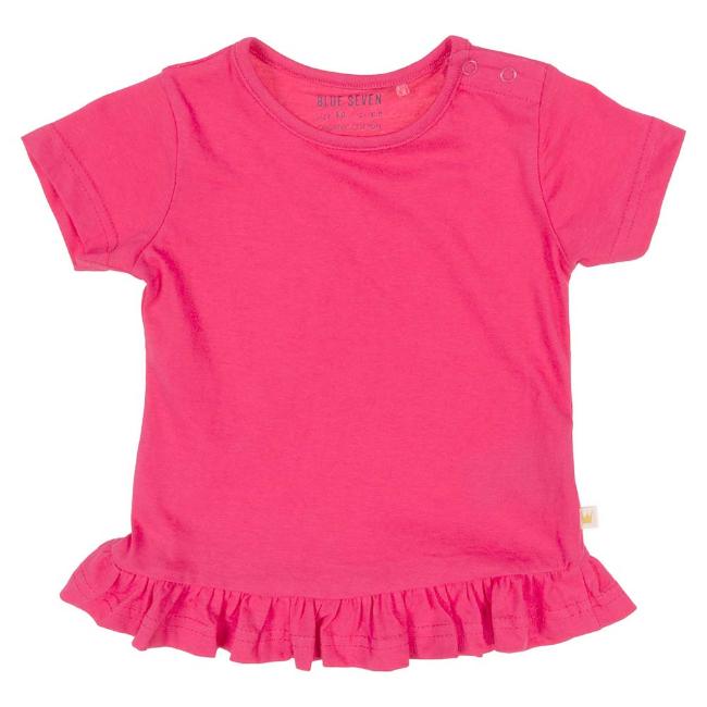 Picture of Blue Seven Mini Girls Short Sleeve Ruffle Top - Fuschia Pink 
