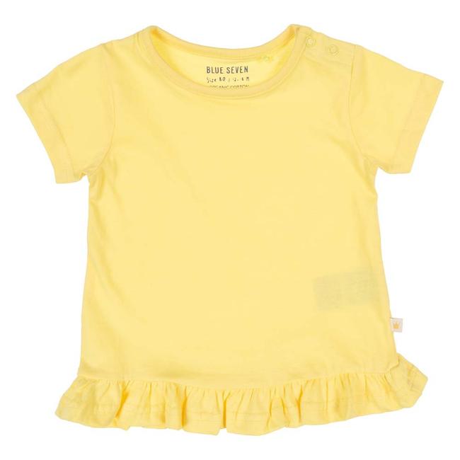 Picture of Blue Seven Mini Girls Short Sleeve Ruffle Top - Straw Yellow