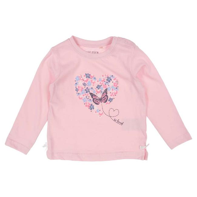 Picture of Blue Seven Mini Girls Long Sleeve Butterfly Top - Pink