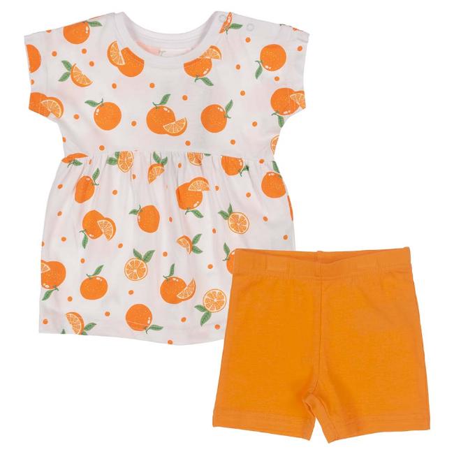 Picture of Blue Seven Mini Girls Dress & Shorts Set - Orange