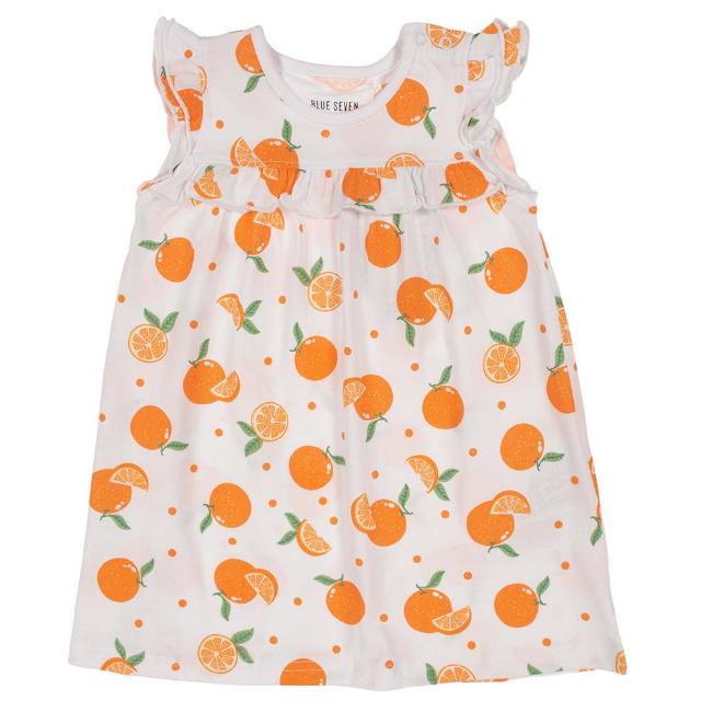 Picture of Blue Seven Mini Girls AOP Ruffle Dress  - Orange