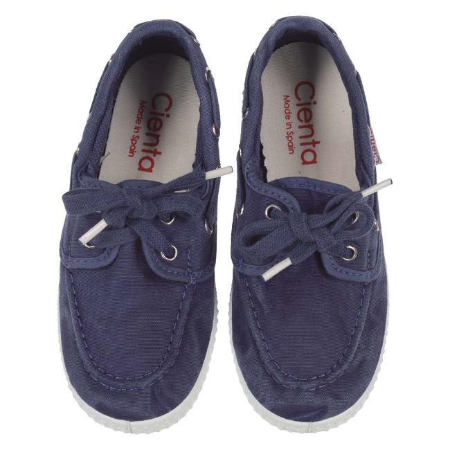 Picture of Calzados Cienta Boys Canvas Boat Shoe - Navy