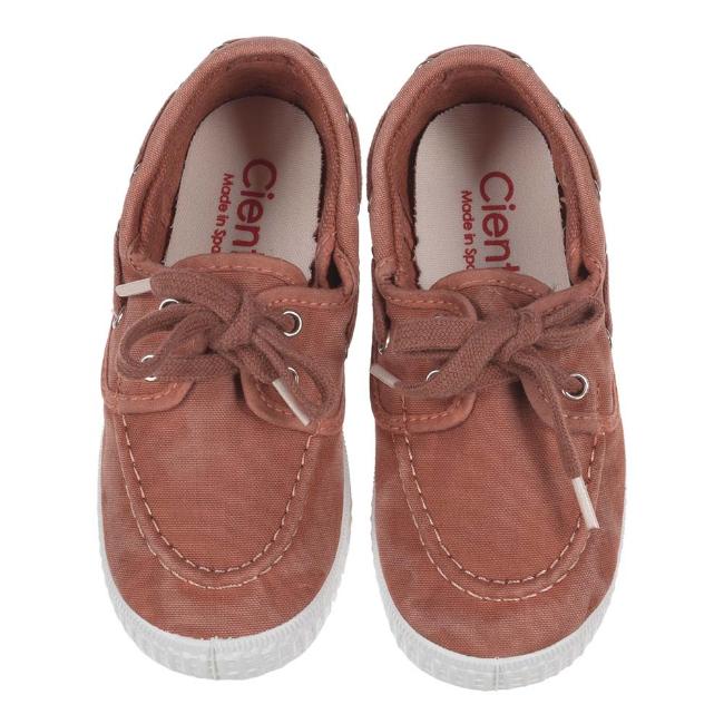 Picture of Calzados Cienta Boys Canvas Boat Shoe - Cangrejo Caramel