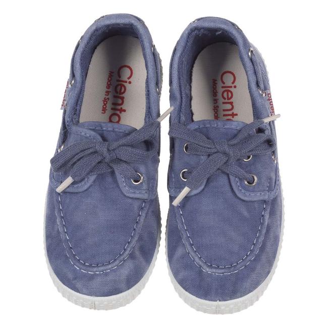 Picture of Calzados Cienta Boys Canvas Boat Shoe - Lavanda Blue