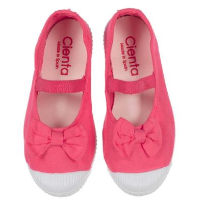 Picture of Calzados Cienta Canvas Easy On Mary Jane With Bow - Bright Pink