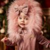 Picture of Caramelo Kids Diamante Big Bow Velour Turban - Pink