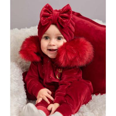Picture of Caramelo Kids Diamante Big Bow Velour Turban - Red
