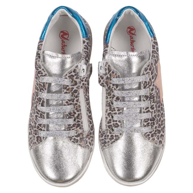 Picture of Naturino ANNIE Leopard Print Pump - Silver 