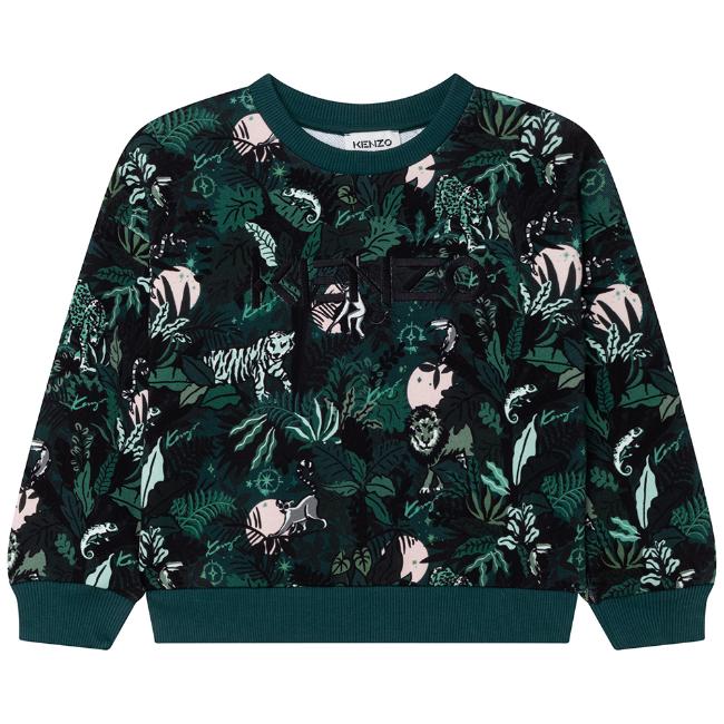 Picture of Kenzo Kids Jungle Sweatshirt - Dark Green  