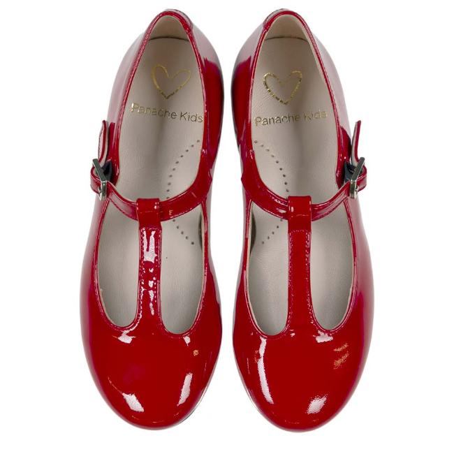 Picture of Panache Girls T Bar Pump - Red Patent