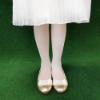 Picture of Panache Ballerina With Ivory Bow - Metallic Gold Leather