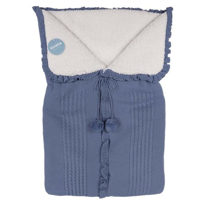Picture of Juliana Baby Clothes Twisted Cable Knit Baby Sack - Dark Blue