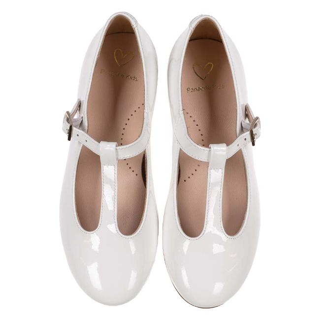 Picture of Panache Girls T Bar Pump - White Patent
